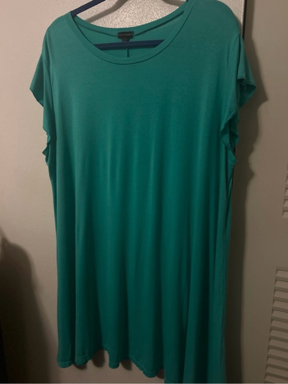 Coco + Carmen Teal Short Sleeve Mini Dress